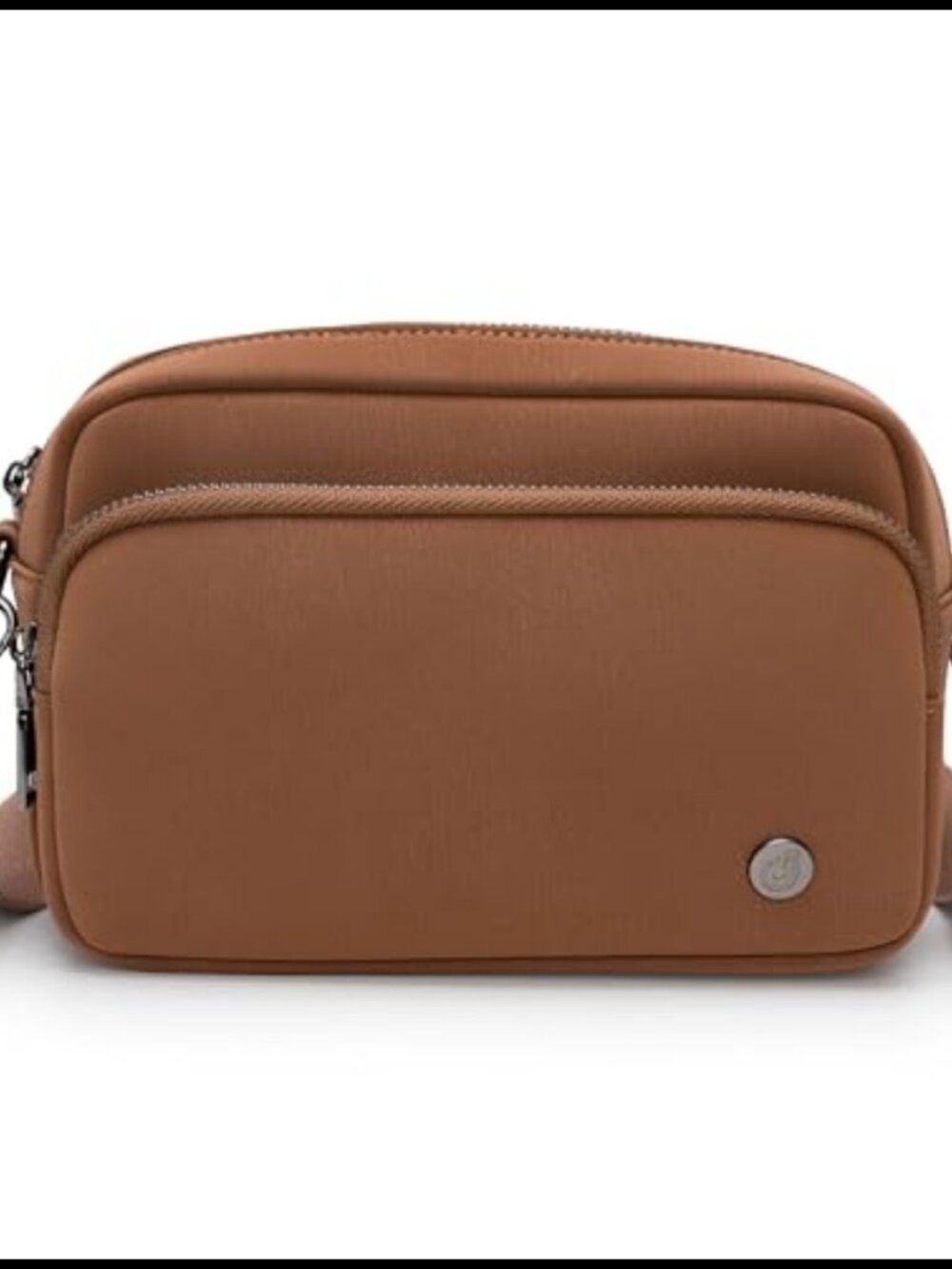 Small Crossbody Bag Vegan Leather Triple Zipper Card Slots Lightweight Travel